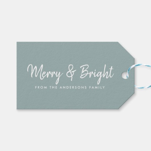 そしてメリー明るい |書カジュアル字スクリプト ギフトタグ (正面(横))