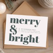 そしてメリー明るい |森スタイリッシュの緑のクリスマス シーズンカード