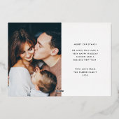 そしてメリー明るい | 2枚のモダン写真クリスマス 箔シーズンカード (裏面)