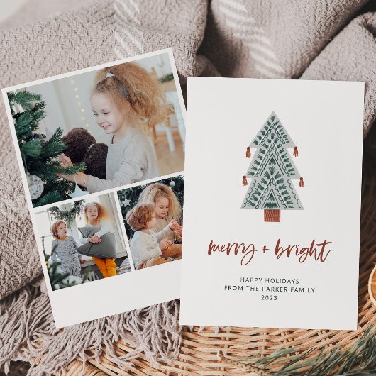 そしてメリー明るい | Bohoクリスマスツリーの数々の写真 シーズンカード