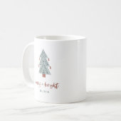 そしてメリー明るい | Bohoクリスマスツリー コーヒーマグカップ (正面左)