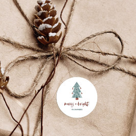 そしてメリー明るい | Bohoクリスマスツリー ラウンドシール