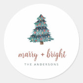 そしてメリー明るい | Bohoクリスマスツリー ラウンドシール (正面)