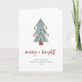 そしてメリー明るい | BohoクリスマスツリーNo Photo シーズンカード (正面)