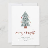 そしてメリー明るい | BohoクリスマスツリーNo Photo シーズンカード (正面)