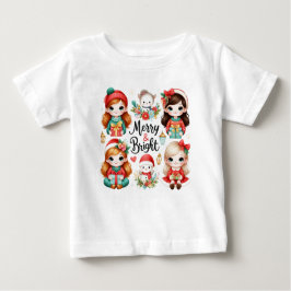 そしてメリー明るいTシャツの子供たち ベビーTシャツ