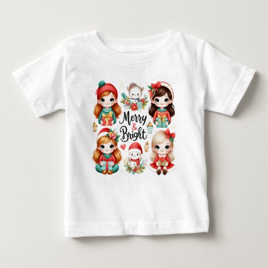 そしてメリー明るいTシャツの子供たち ベビーTシャツ (正面)