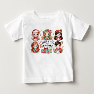 そしてメリー明るいTシャツの子供たち ベビーTシャツ