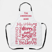 そしてメリー明るく他のクリスマスことわざは赤 エプロン (正面)