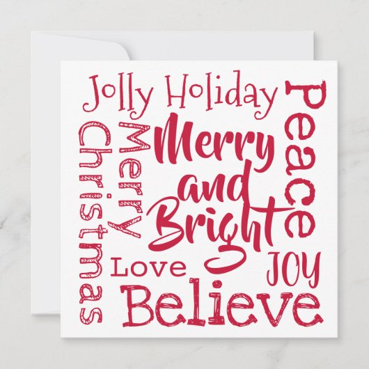 そしてメリー明るく他の愉快なクリスマスことわざは シーズンカード (正面)