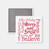 そしてメリー明るく他の愉快なクリスマスことわざは マグネット (正面/裏面)