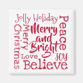 そしてメリー明るく他の愉快なクリスマスことわざは マグネット (正面)