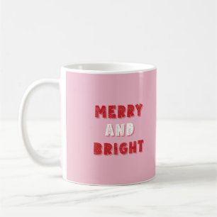 そしてメリー明るく、陽気なクリスマス、クリスマス、ピンク コーヒーマグカップ