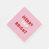 そしてメリー明るく、陽気なクリスマス、クリスマス、ピンク スタンダードランチョンナプキン (角)