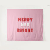 そしてメリー明るく、陽気なクリスマス、クリスマス、ピンク タペストリー (正面(横))