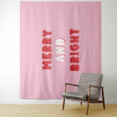 そしてメリー明るく、陽気なクリスマス、クリスマス、ピンク タペストリー (インサイチュ)