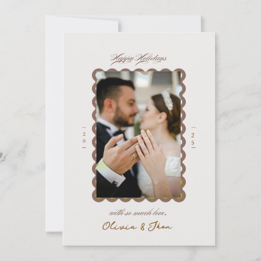 そしてメリー最初の結婚したクリスマス シーズンカード (正面)