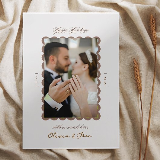 そしてメリー最初の結婚したクリスマス シーズンカード