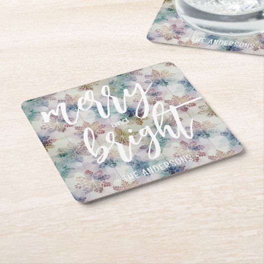 そしてメリー雪の輝くクリスマス スクエアペーパーコースター (アングル)