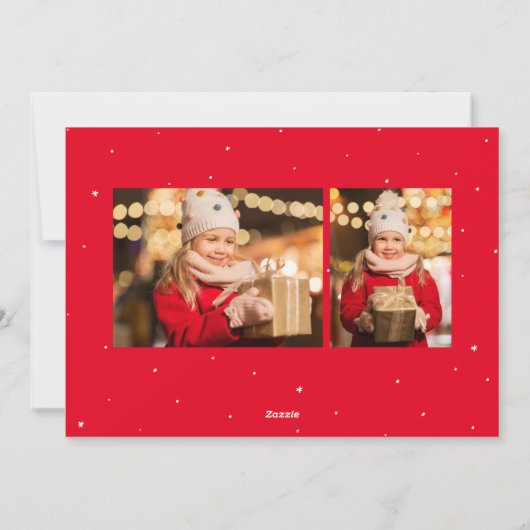 そしてメリー魔法のクリスマスツリーの赤い写真 シーズンカード (裏面)