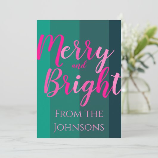 そしてメリー鮮やかなクリスマスグリーンのピンク シーズンカード (スタンド正面)