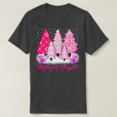 そしてメリー鮮やかなピンクのクリスマスツリー、ピンクのクリスマス Tシャツ (デザイン正面)