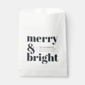 そしてメリー鮮やかな白黒のトレンディークリスマス フェイバーバッグ (正面)