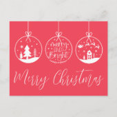 そしてメリー鮮やかな赤いクリスマスの仕事は シーズンポストカード (正面)