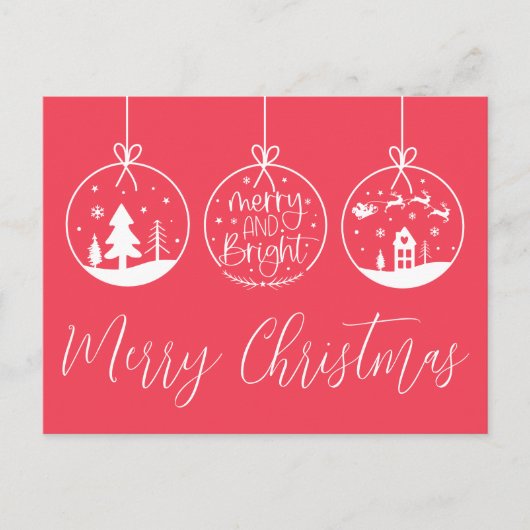 そしてメリー鮮やかな赤いクリスマスの仕事は シーズンポストカード (正面)