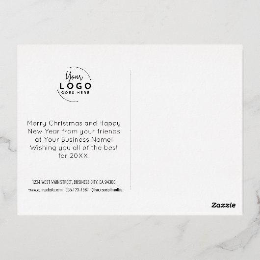 そしてメリー鮮やかな赤いクリスマスの仕事は 箔シーズンポストカード (裏面)