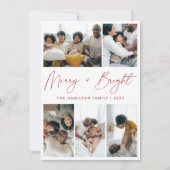 そしてメリー鮮やかな赤い書道のクリスマス写真 シーズンカード (正面)