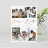 そしてメリー鮮やかな赤い書道のクリスマス写真 シーズンカード (スタンド正面)