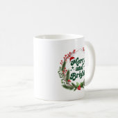 そしてメリー鮮やかな赤い緑のかわいいクリスマス コーヒーマグカップ (正面右)