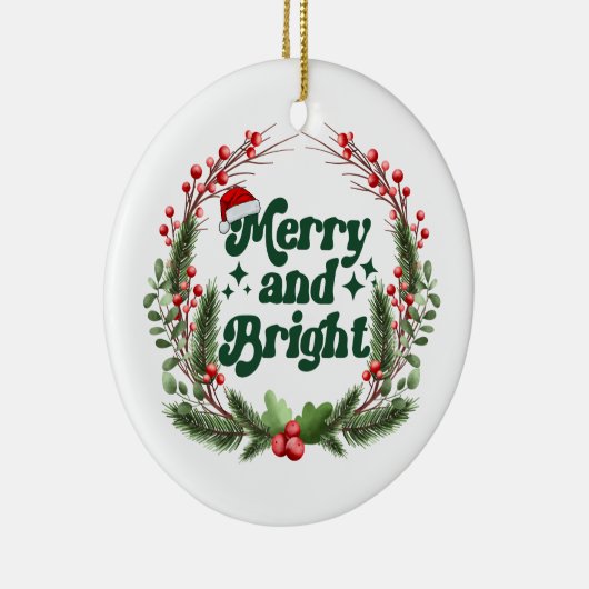 そしてメリー鮮やかな赤い緑のかわいいクリスマス セラミックオーナメント (右)