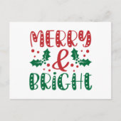 そしてメリー鮮やかな赤い緑の休日のクリスマス ポストカード (正面)