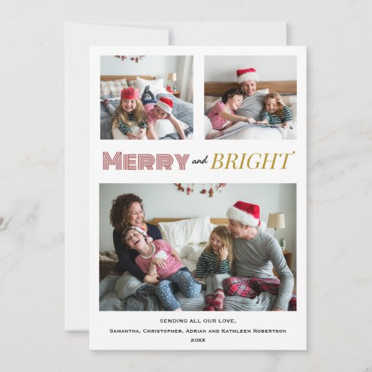 そしてメリー鮮やかな赤い金ゴールドのクリスマス シーズンカード (正面)