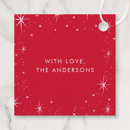 そしてメリー鮮やかな赤のクリスマス フェイバータグ (裏面)