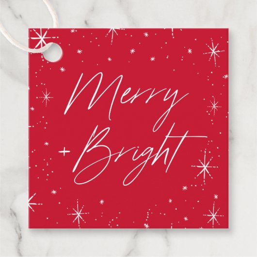 そしてメリー鮮やかな赤のクリスマス フェイバータグ (正面)