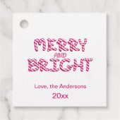 そしてメリー鮮やかな赤キャンディ・ケーン・クリスマス フェイバータグ (正面)