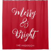 そしてメリー鮮やかな赤 シャワーカーテン (正面)