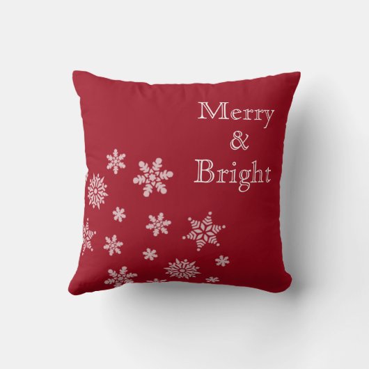 そしてメリー鮮やかな雪の結晶が赤いクリスマス クッション (裏面)