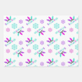 そしてメリー鮮やかな雪片のクリスマス ラッピングペーパーシート (正面)