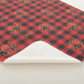 そしてメリー鮮やかな黒い赤い格子模様の素朴クリスマス シェルパブランケット (3/4)