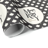 そしてメリー鮮やかな黒と金ゴールドのクリスマス ラッピングペーパー (ロールコーナー)