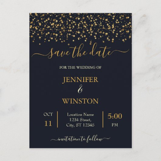 そしてモダンクラシック金ゴールドスター結婚ズの日々 ポストカード (正面)