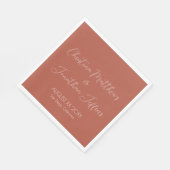 そしてモダンテラエレガントコッタ結婚の スタンダードランチョンナプキン (角)