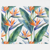 そしてモダン天国ミニマルに住むハワイの鳥 フリースブランケット (正面(横))