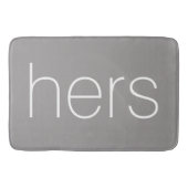 そしてモダン石板スタイリッシュグレーとホワイトの彼女は バスマット (正面)