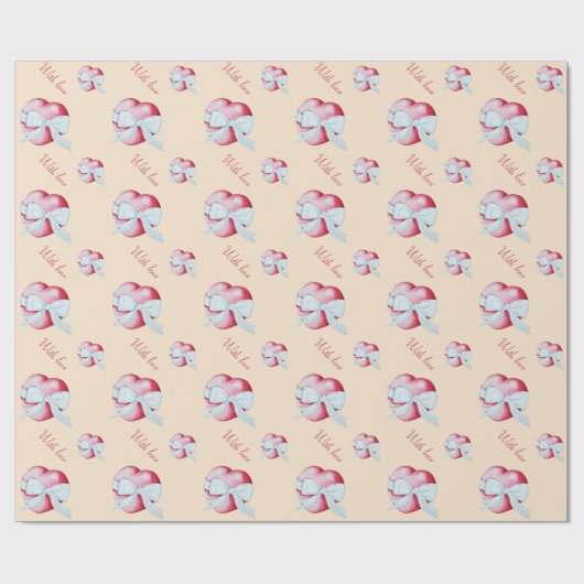 そしてユニーク異常な赤いハートロマンチック ラッピングペーパー (フラット)