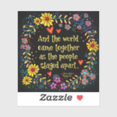 そして世界は共に来おもしろいのインスピレーション シール (シート)